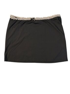 Edikted Black Lace Trim Micro Mini Skirt with Pink Bow Size S Y2K nightout party